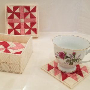 Handmade Non-Slip Drink Coasters/ Cup Pad Set